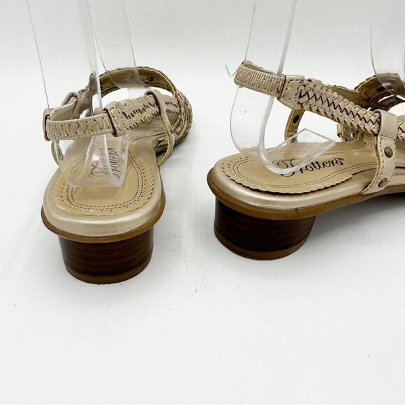 TROTTERS Womens Abigail Gold/Silver Metallic Slingback Sandal Gold Stud 7 Narrow - Picture 8 of 14